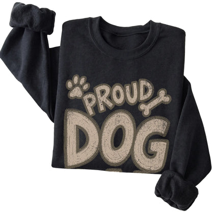 Black Proud Dog Dad folded detail