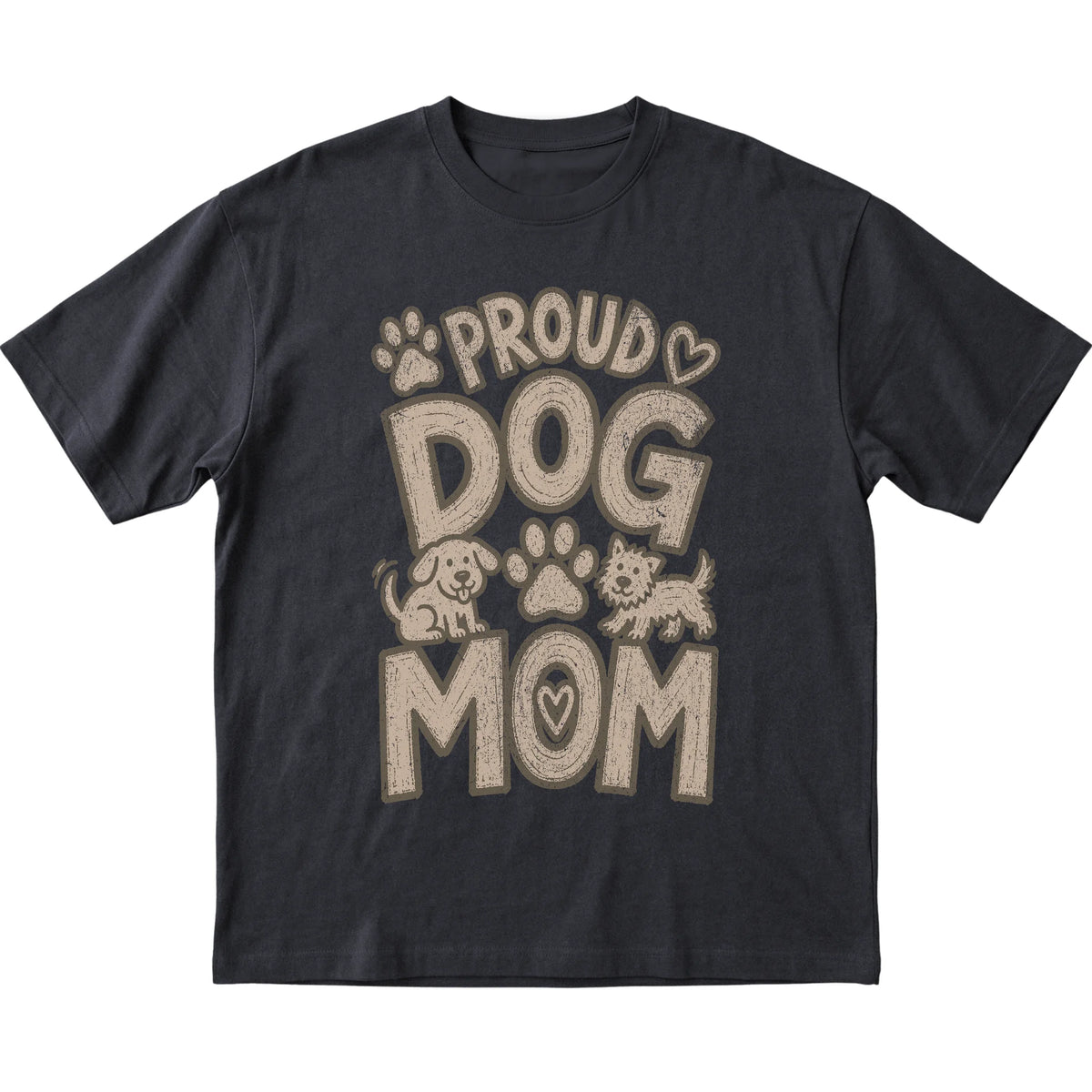 Black Proud Dog Mom laid flat