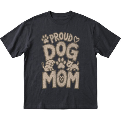Black Proud Dog Mom laid flat