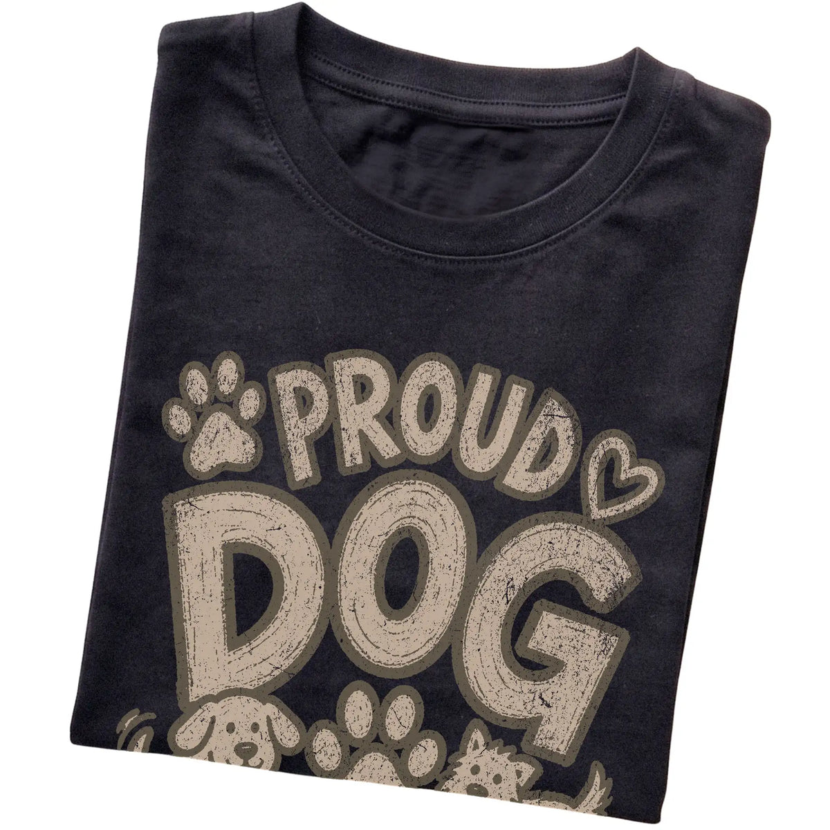 Black Proud Dog Mom folded detail