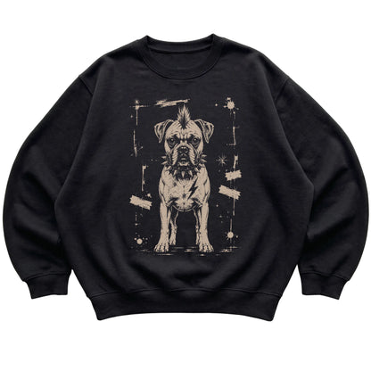 Black Punk Rock Boxer sweatshirt, flat view