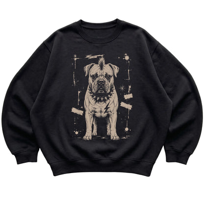 Black Punk Rock Cane Corso sweatshirt, flat view