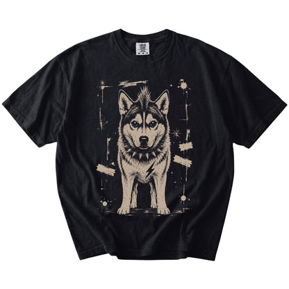 Black Punk Rock Husky T-Shirt laid flat