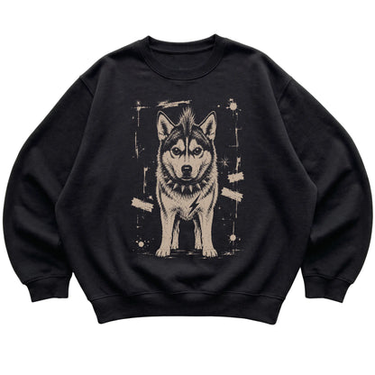 Black Punk Rock Husky sweatshirt, flat view