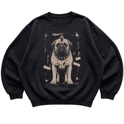 Black Punk Rock Mastiff sweatshirt, flat view