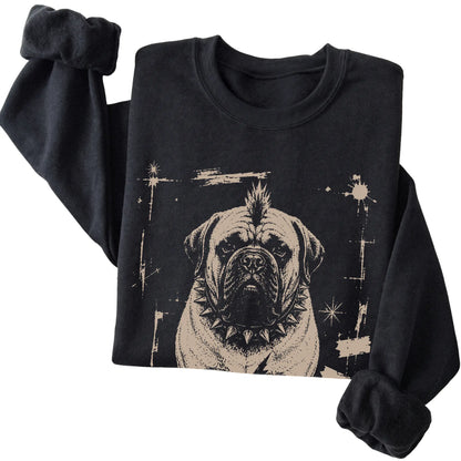 Black Punk Rock Mastiff sweatshirt, folded view