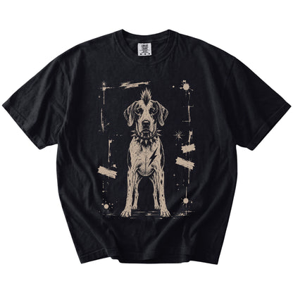 Black Punk Rock Pointer T-Shirt laid flat
