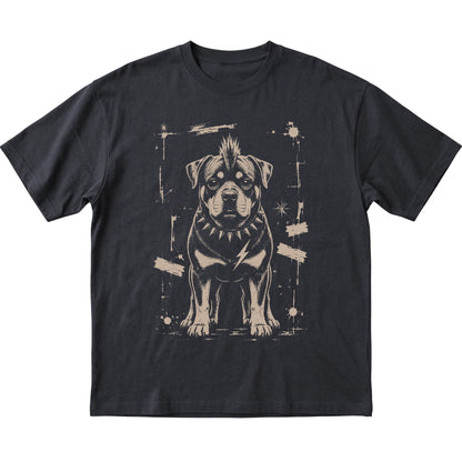 Black Punk Rock Rottweiler T-shirt, flat view
