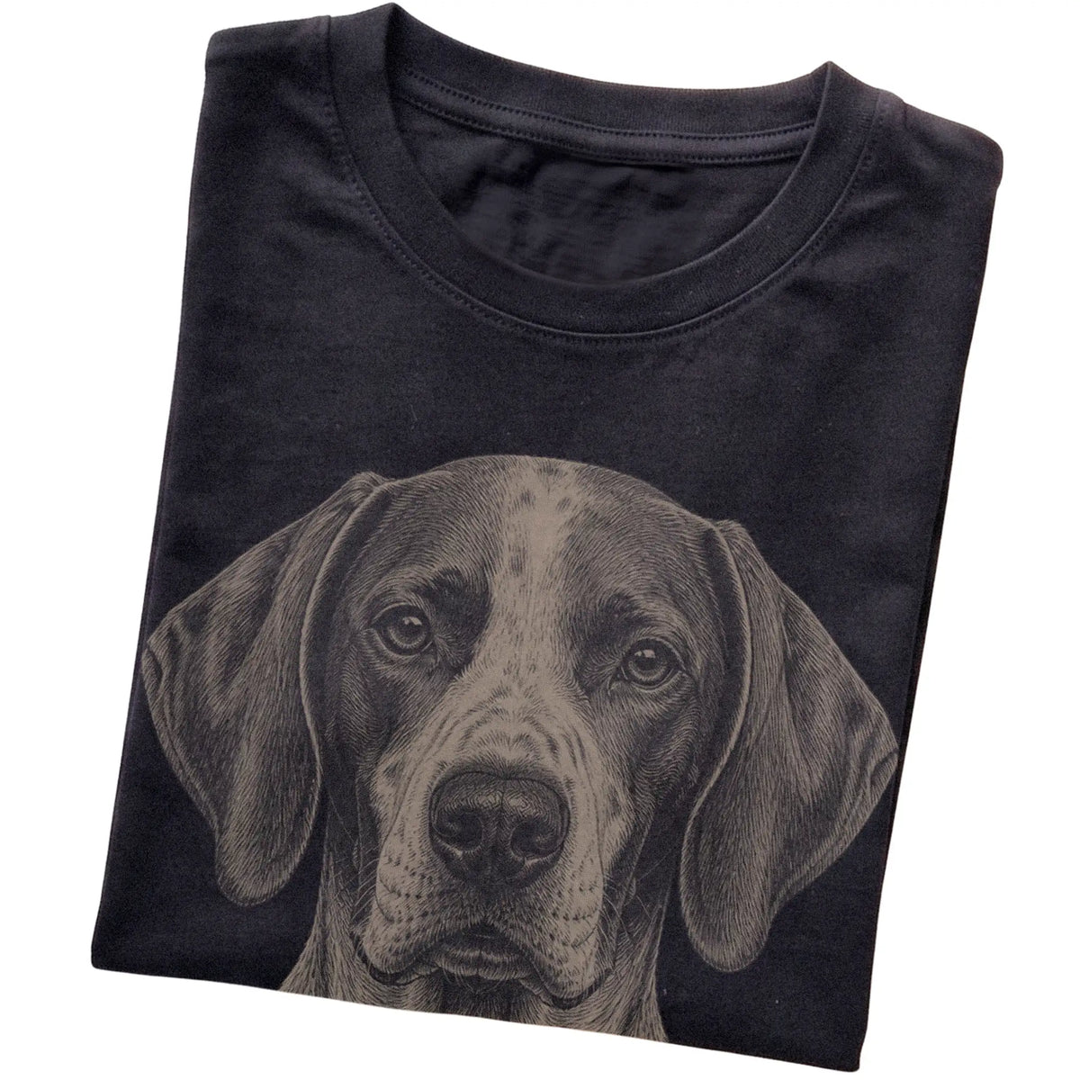 Black Realistic Drawing Pointer T-shirt, folded view