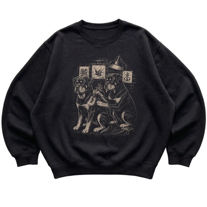 Black Rottweiler Dog Tattoo Artist shirt laid flat