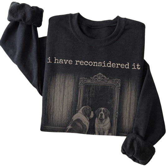 Black Saint Bernard The Answer Is Still No sweatshirt, folded view