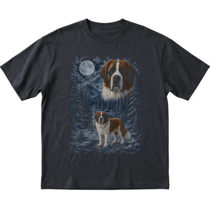Saint Bernard Forest Moon T-Shirt in Black