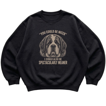 Saint Bernard Guard Dog Sweatshirt in Black — flat lay