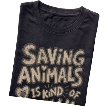 Black Saving Animals is kind of my thing folded detail