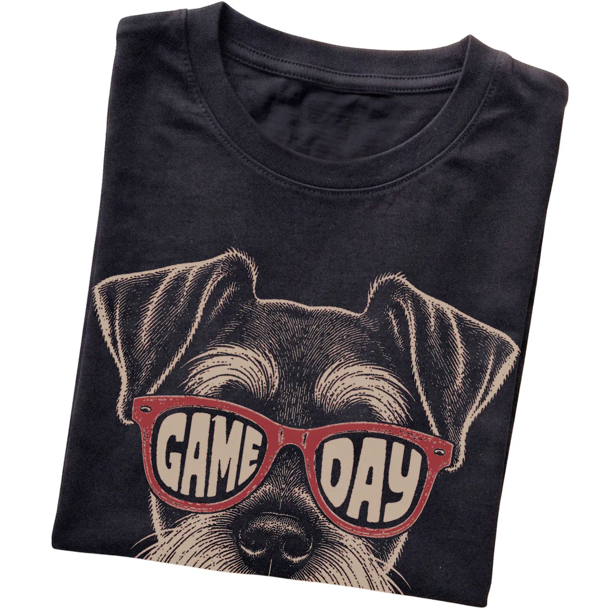 Black Schnauzer Game Day Sunglasses T-shirt, folded