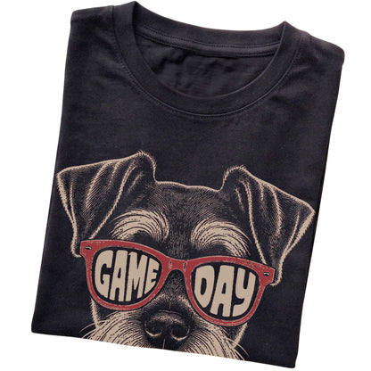 Black Schnauzer Game Day Sunglasses T-shirt, folded
