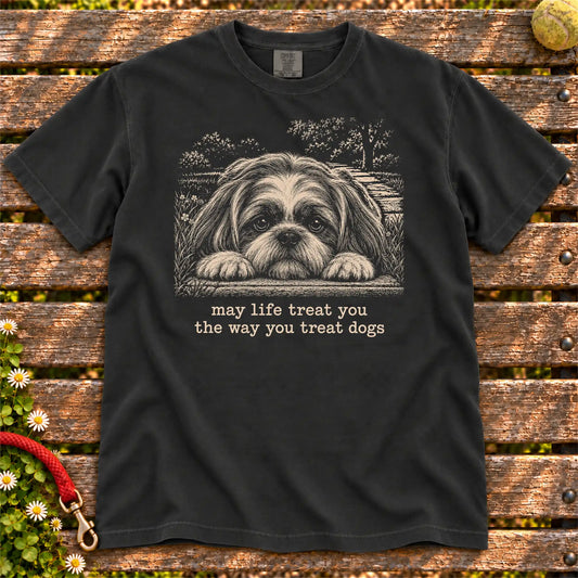 Shih Tzu Karma Comfort Colors T-shirt in Black