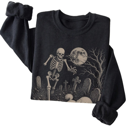 Black Skeleton Chase Bichon Frise sweatshirt, folded view