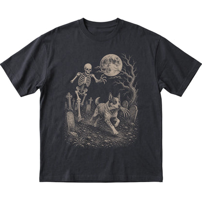 Black Skeleton Chase Blue Heeler T-shirt, flat view