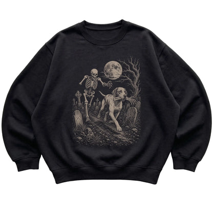 Black Skeleton Chase Pointer sweatshirt, flat view