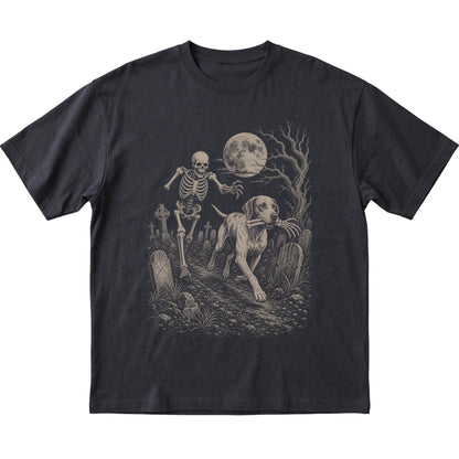 Black Skeleton Chase Pointer T-shirt, flat view