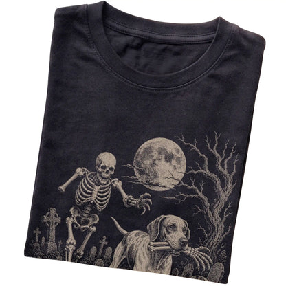 Black Skeleton Chase Pointer T-shirt, folded view