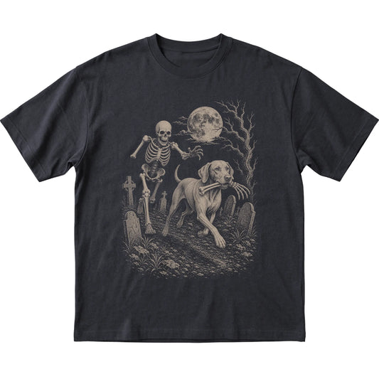 Black Skeleton Chase Vizsla T-shirt, flat view