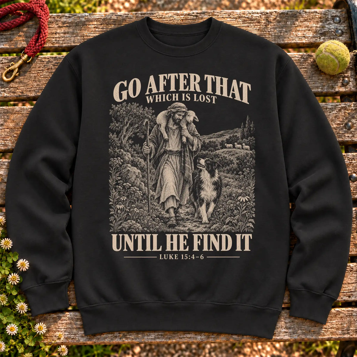 Black Until He Find It scripture crewneck sweatshirt