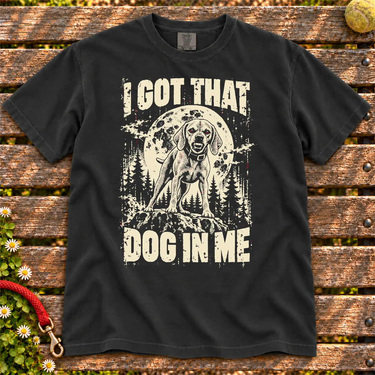 Black Vizsla I Got That Dog in Me T-shirt, full garment view