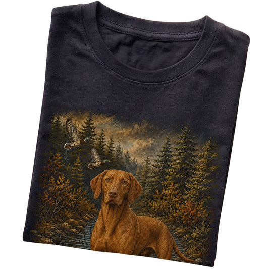 Vizsla Duck Hunting T-Shirt in Black