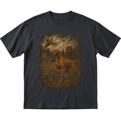 Vizsla Pheasant Hunting T-Shirt in Black