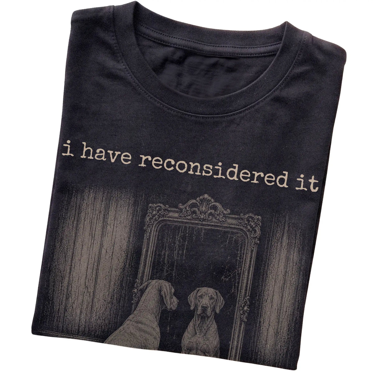 Black Weimaraner The Answer Is Still No T-shirt, folded view