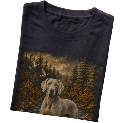 Weimaraner Duck Hunting T-Shirt in Black