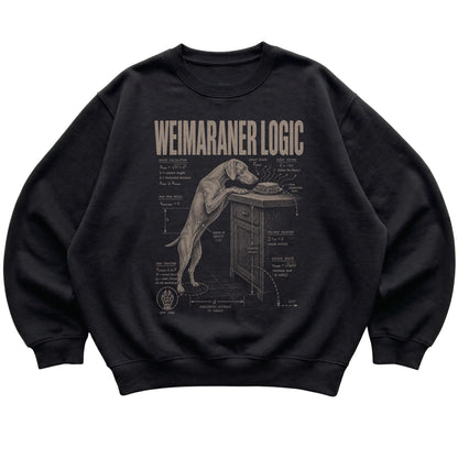 Black Weimaraner Logic T-Shirt laid flat