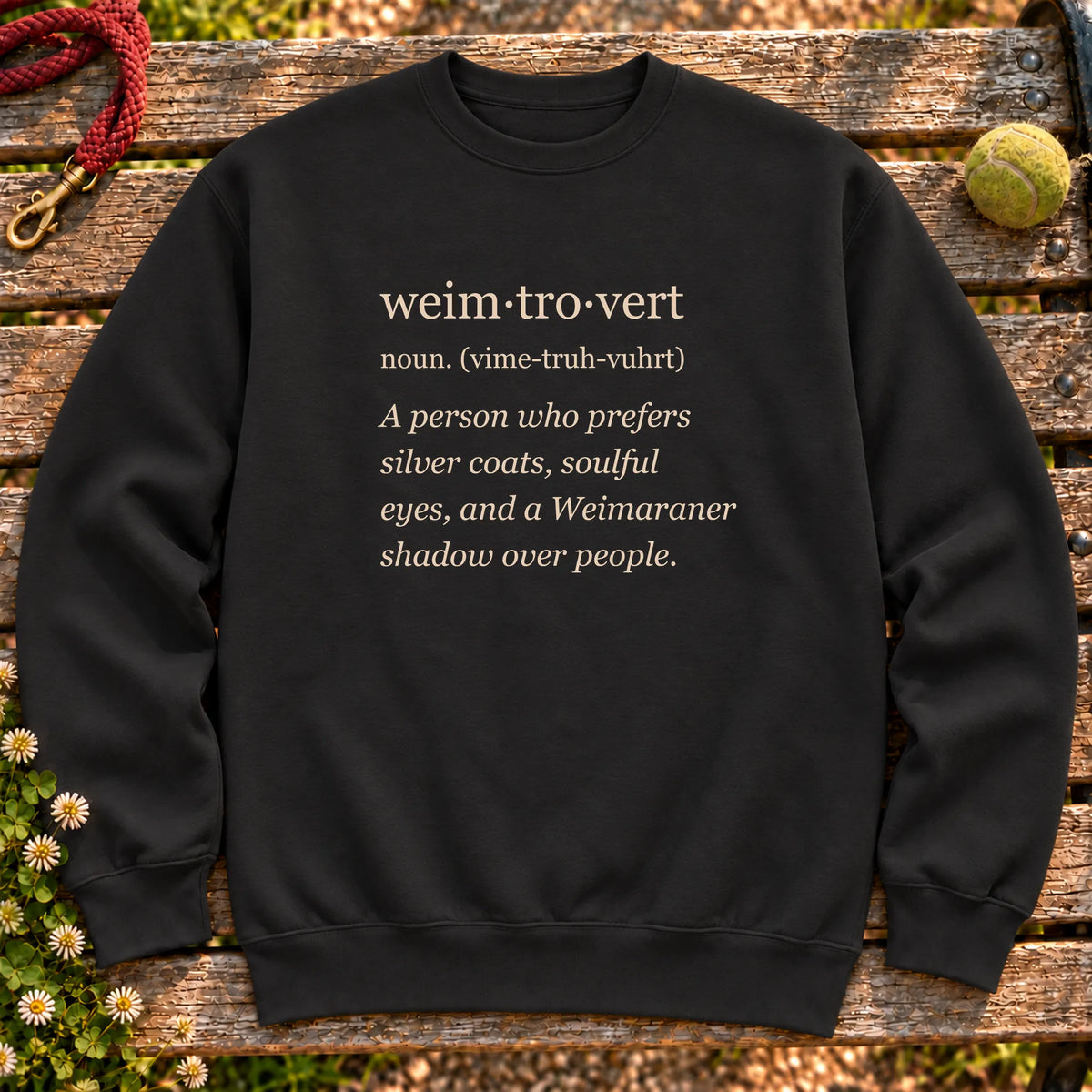 Black Weimaraner Tro-Vert crewneck sweatshirt