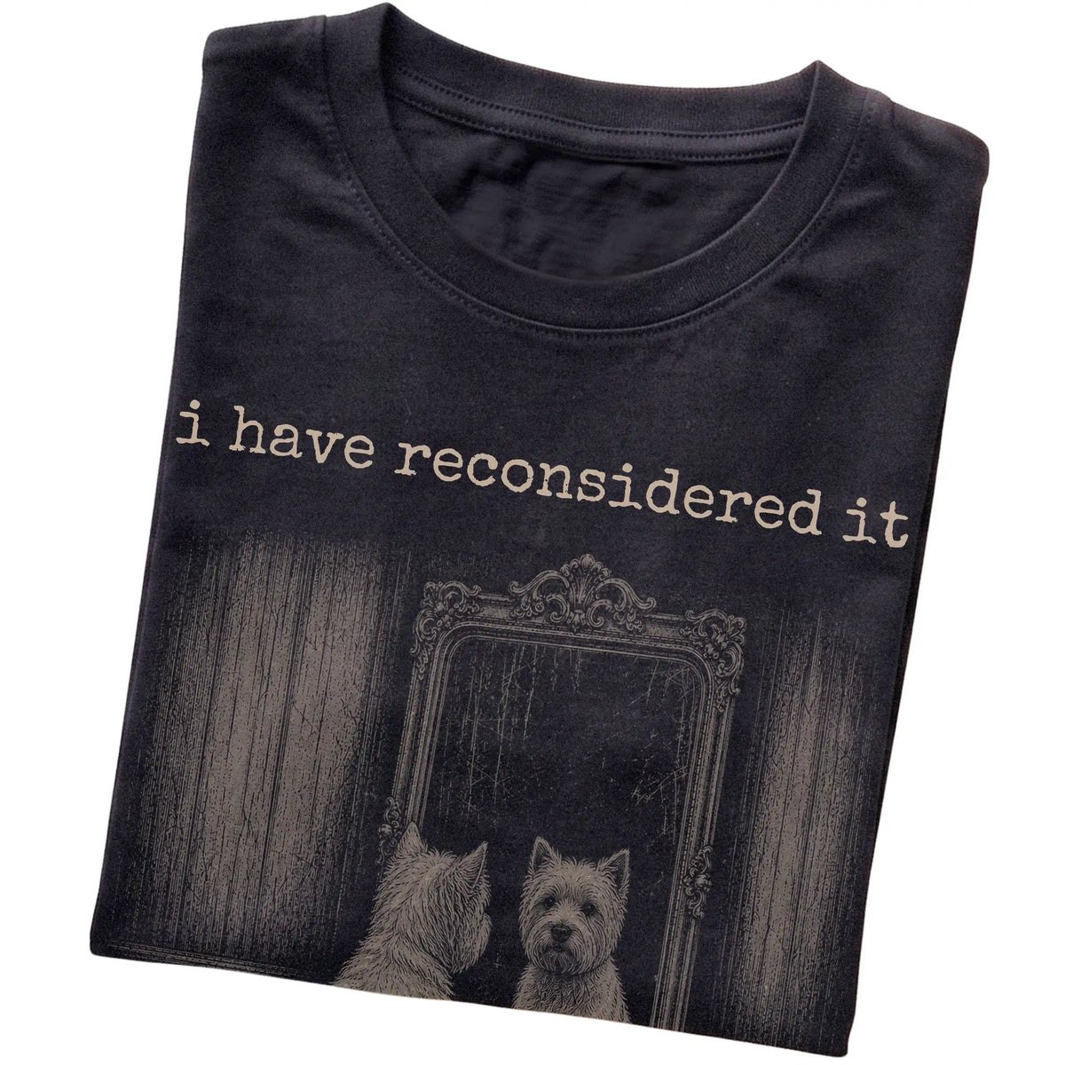 Black Westie The Answer Is Still No T-shirt, folded view