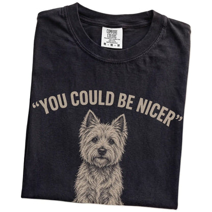 Westie Guard Dog T-Shirt in Black — folded detail