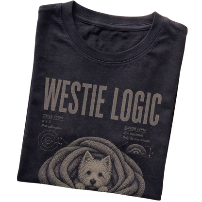 Black Westie Logic T-Shirt folded detail