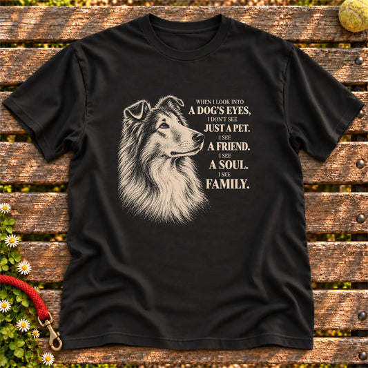 Black Gildan® Softstyle T-shirt featuring the Collie More Than a Pet design.