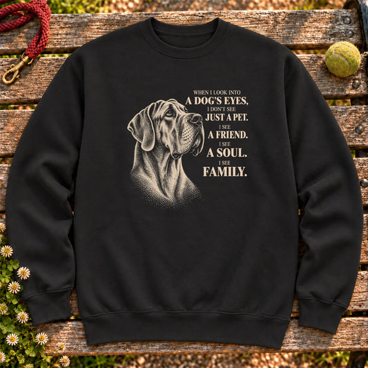 Black Gildan® crewneck sweatshirt featuring the Great Dane More Than a Pet design.
