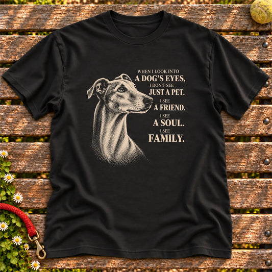 Black Gildan® Softstyle T-shirt featuring the Greyhound More Than a Pet design.