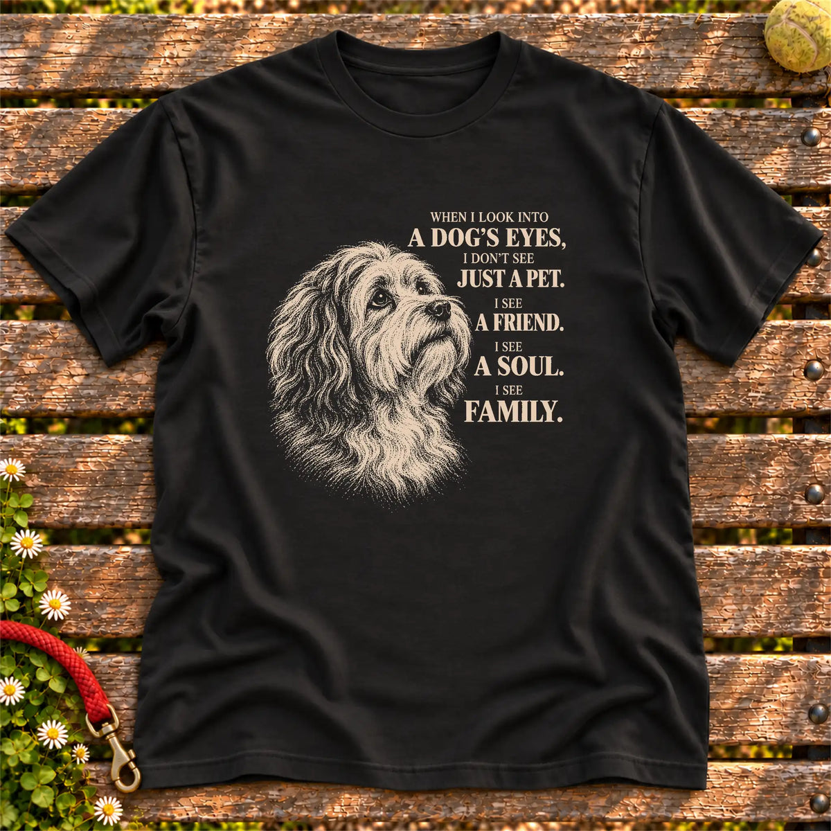 Black Gildan® Softstyle T-shirt featuring the Havanese More Than a Pet design.
