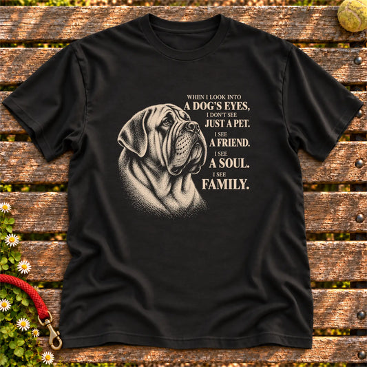 Black Gildan® Softstyle T-shirt featuring the Mastiff More Than a Pet design.