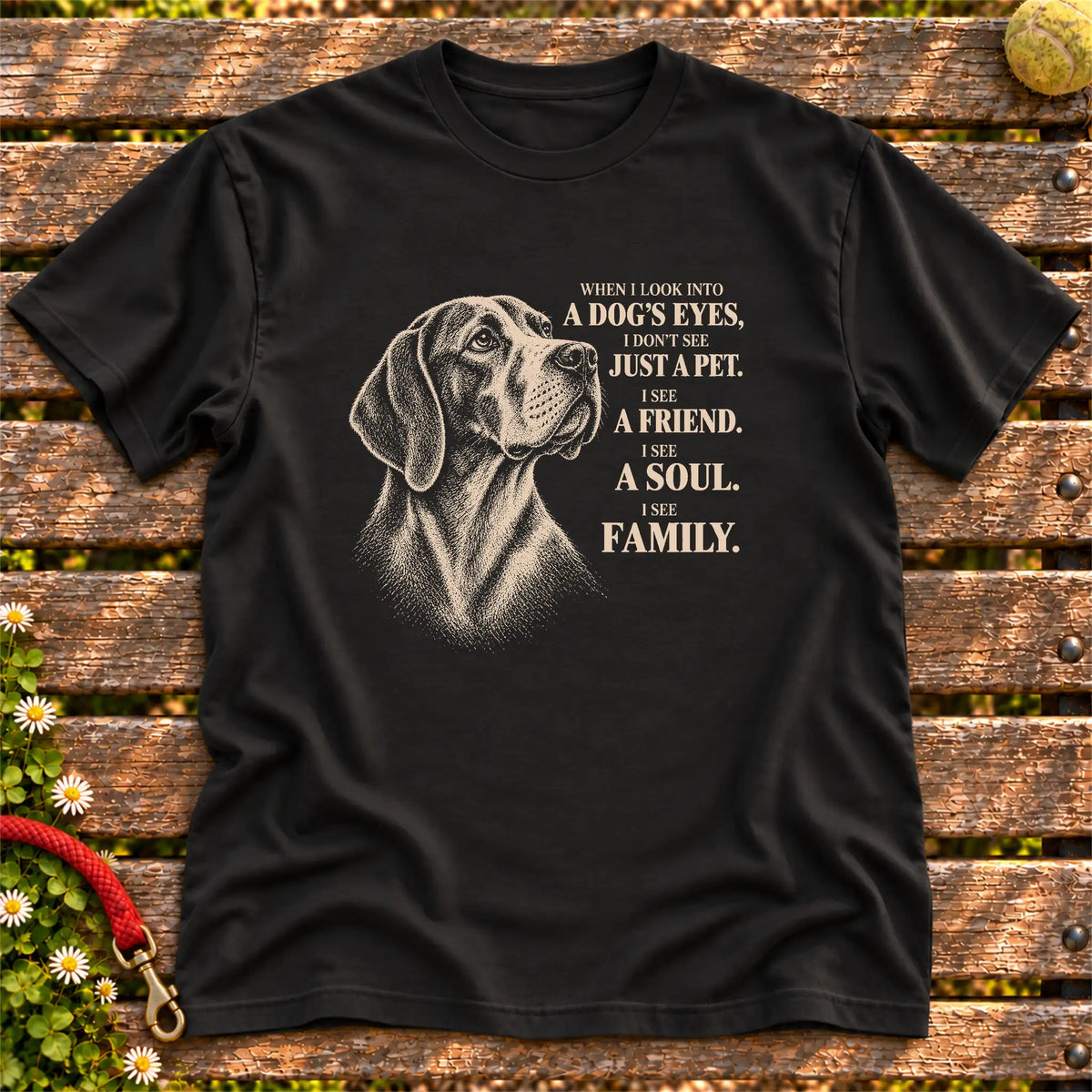 Black Gildan® Softstyle T-shirt featuring the Pointer More Than a Pet design.