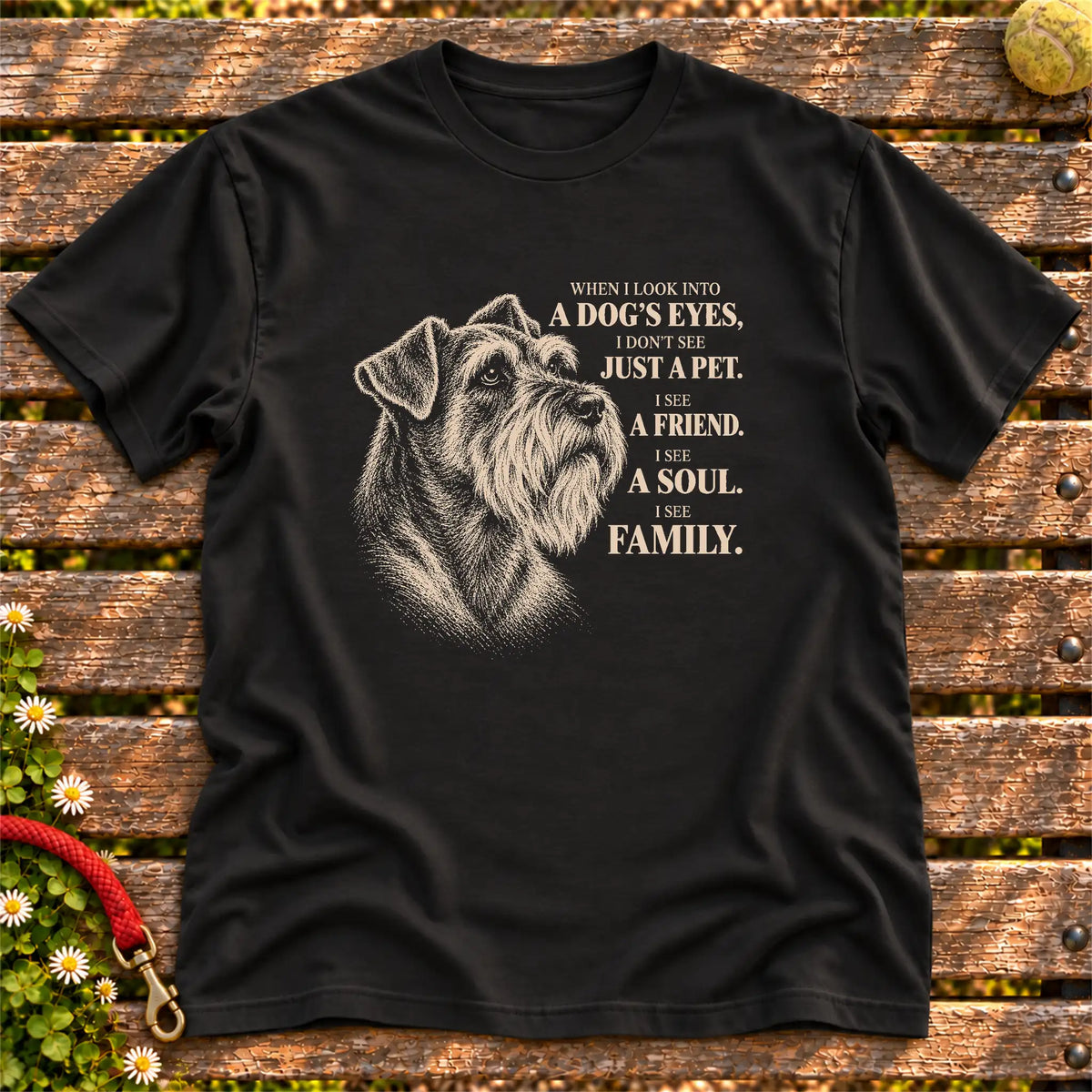 Black Gildan® Softstyle T-shirt featuring the Schnauzer More Than a Pet design.