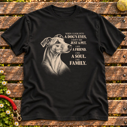 Black Gildan® Softstyle T-shirt featuring the Whippet More Than a Pet design.