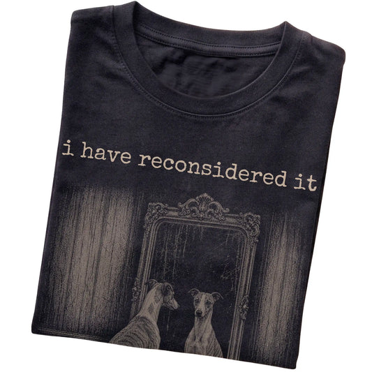 Black Whippet The Answer Is Still No T-shirt, folded view