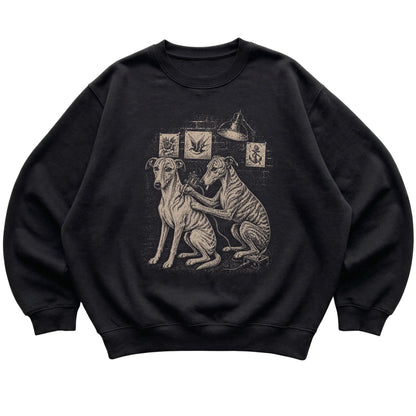 Black Whippet Dog Tattoo Artist shirt laid flat