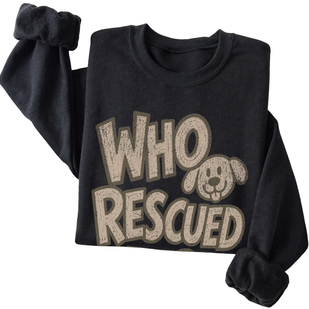 Black Who Rescued Who folded detail