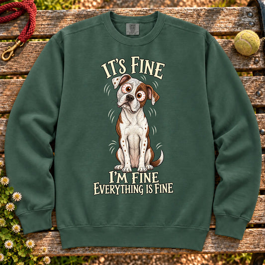 American Bulldog Everything Is Fine Comfort Colors sweatshirt in Blue Spruce